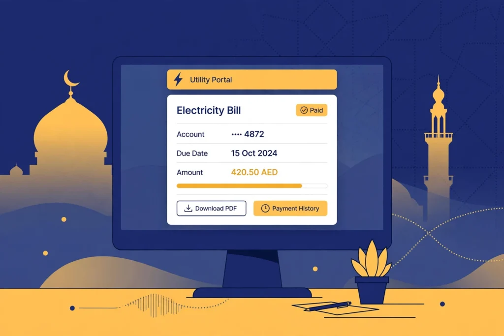 SEWA online bill portal Sharjah
